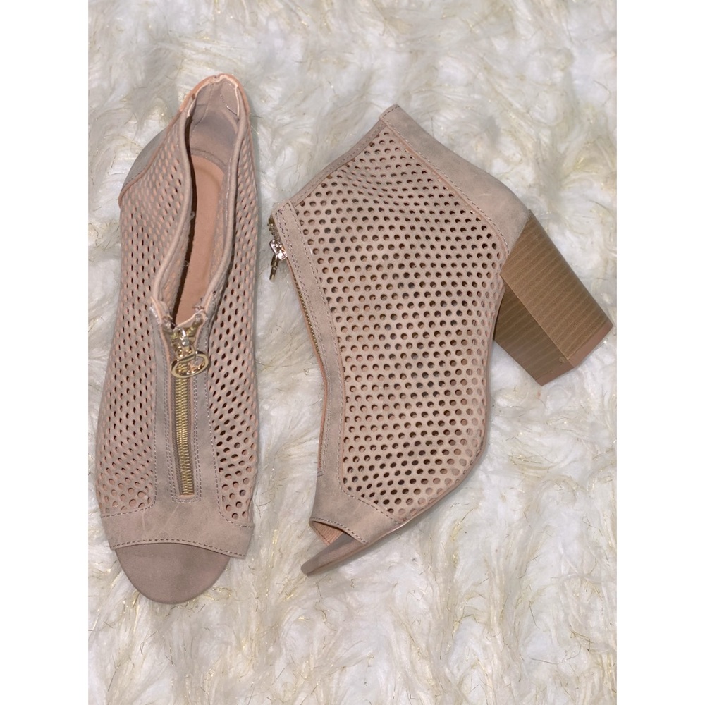 Tan block heels